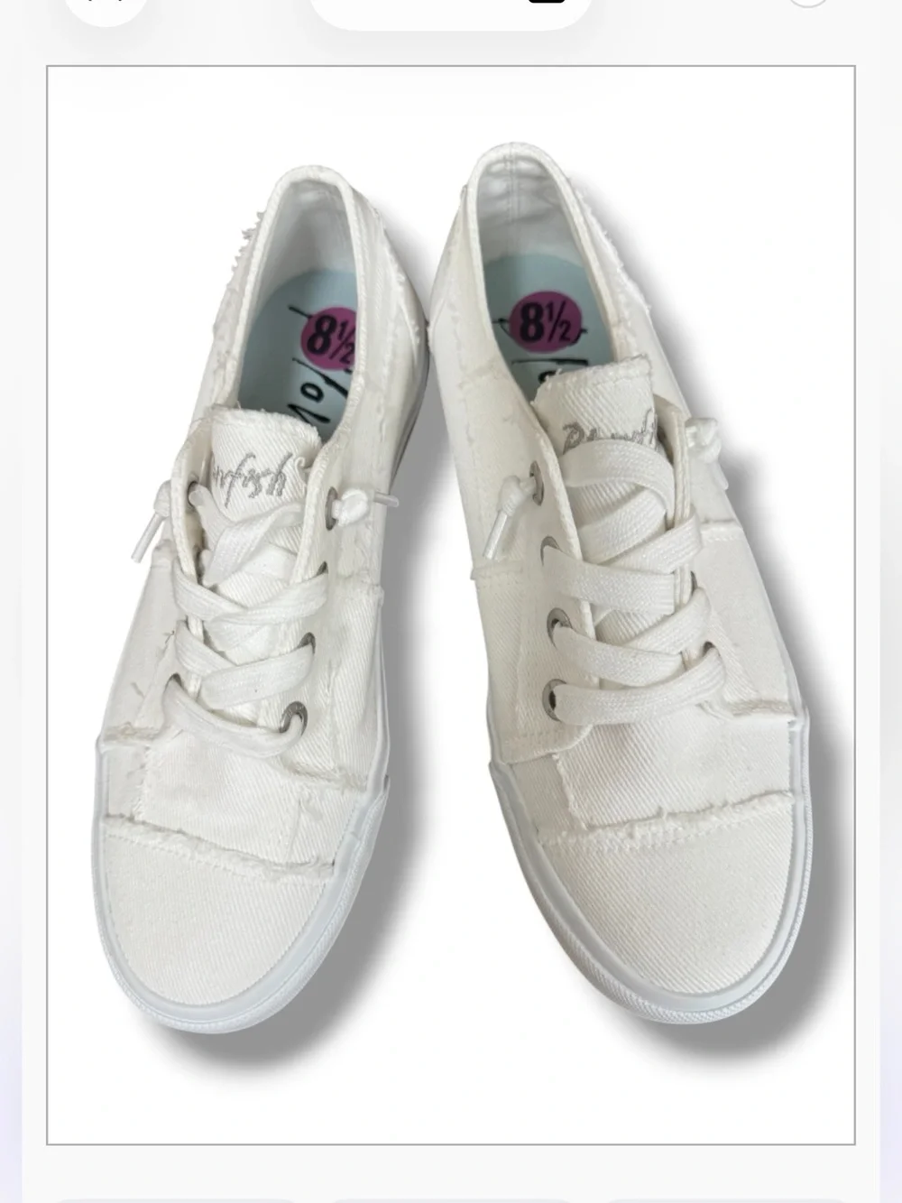 Blowfish Women's White Canvas Lace-Up Sneakers